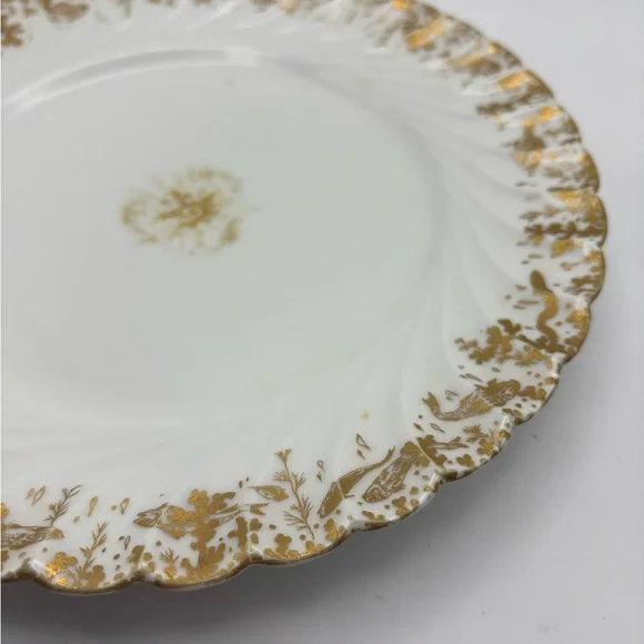 Salesman Limoges Elegant White Porcelain Plate - Picture 6 of 12